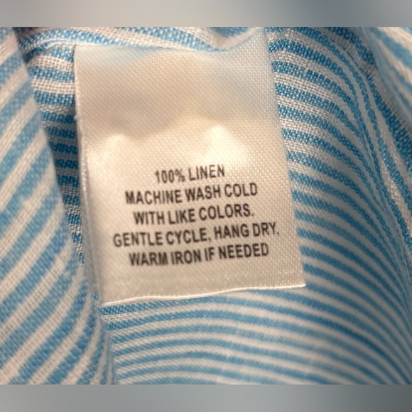 NEW UNTUCKit Sherry Striped Button Down Cottage Preppy Shirt Blue Sz 10 $98 0996 - Picture 5 of 7
